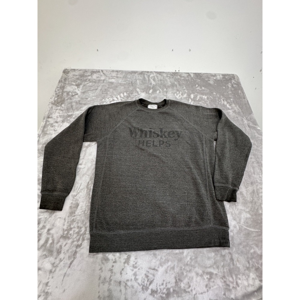 Kid Dangerous‎ Mens Crewneck Fleece Sweatshirt Size XXL Gray "Whiskey Helps" EUC